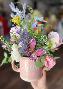 Custom Mom Mug Floral Arrangement