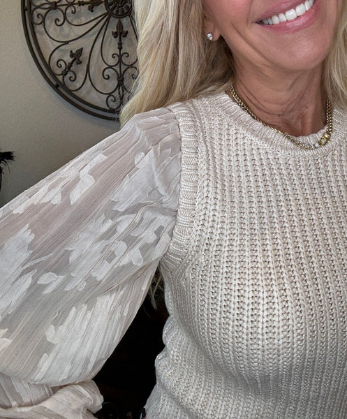 Vintage Blush Contrast Sweater