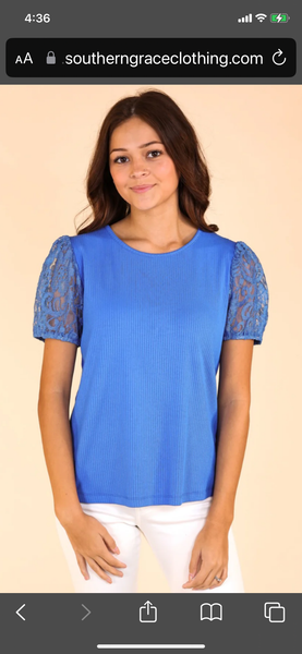 Blue Ribbed Lace