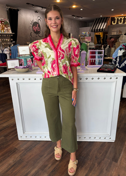 Olive Wide Leg Pant