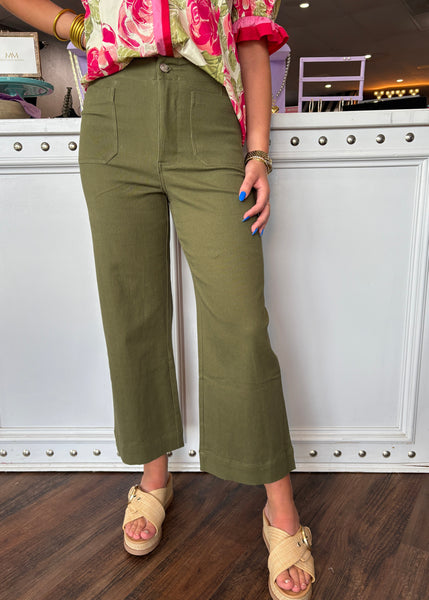 Olive Wide Leg Pant