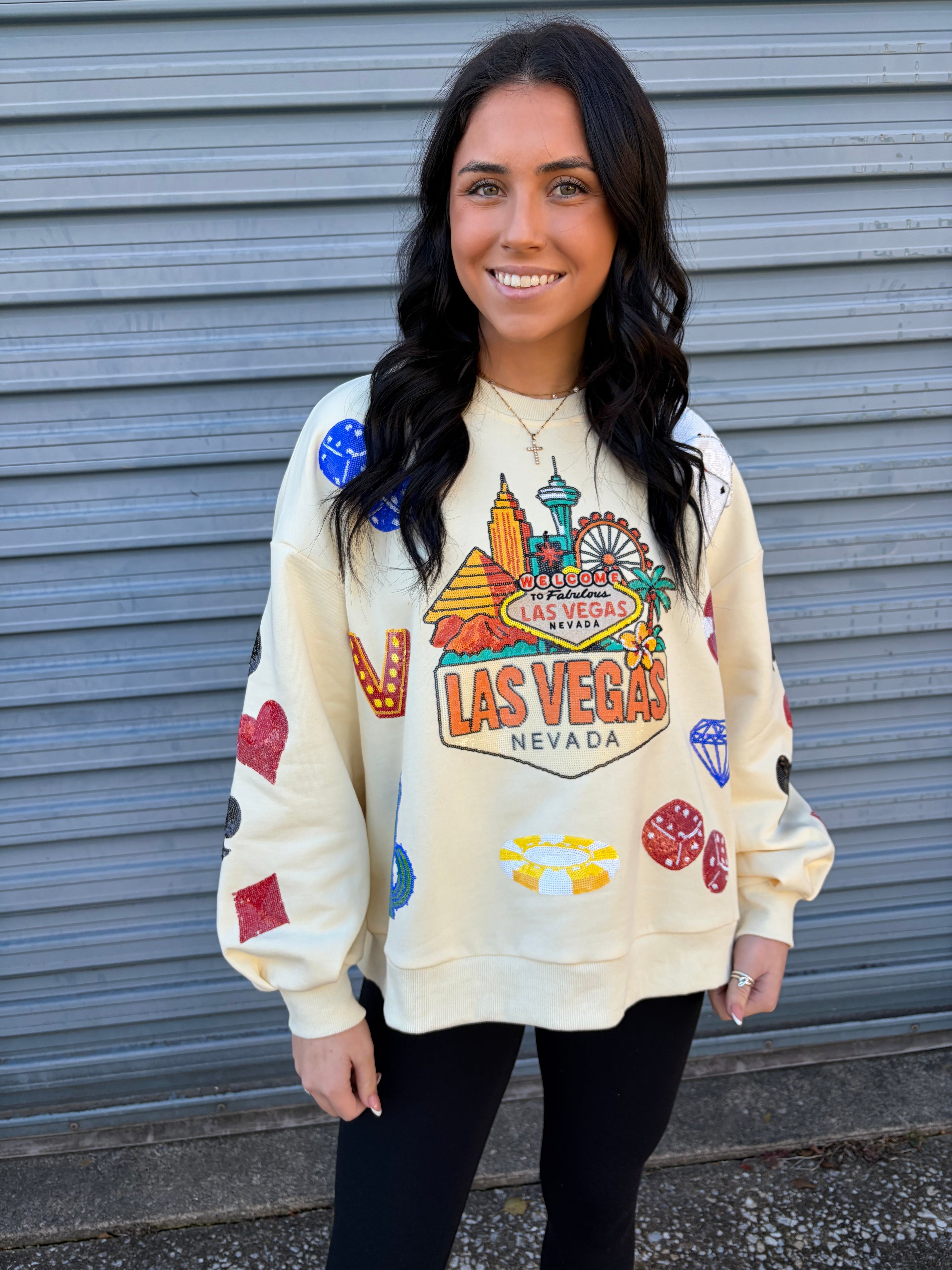 Waking up in Vegas sparkle top