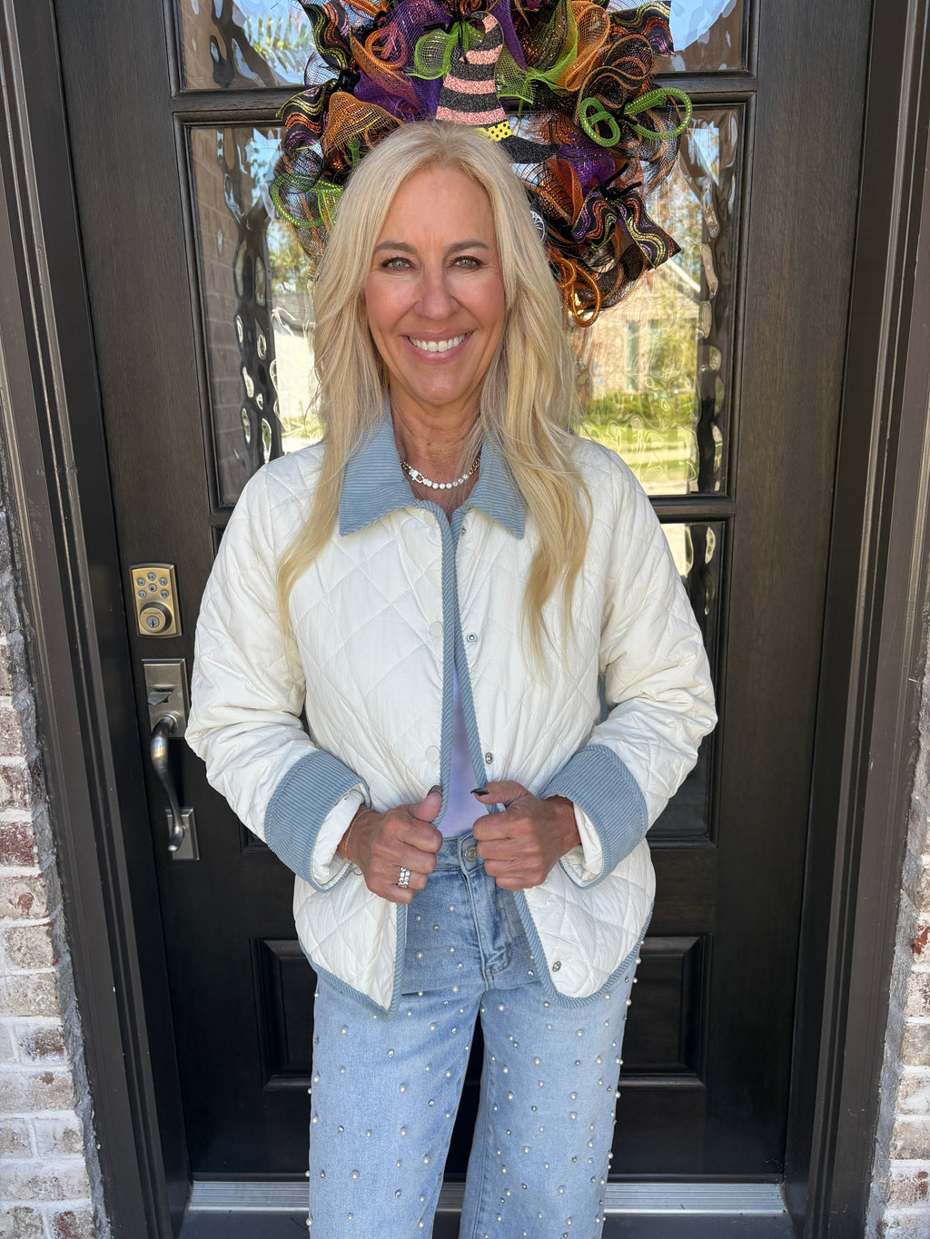 Cream Quilted Jacket