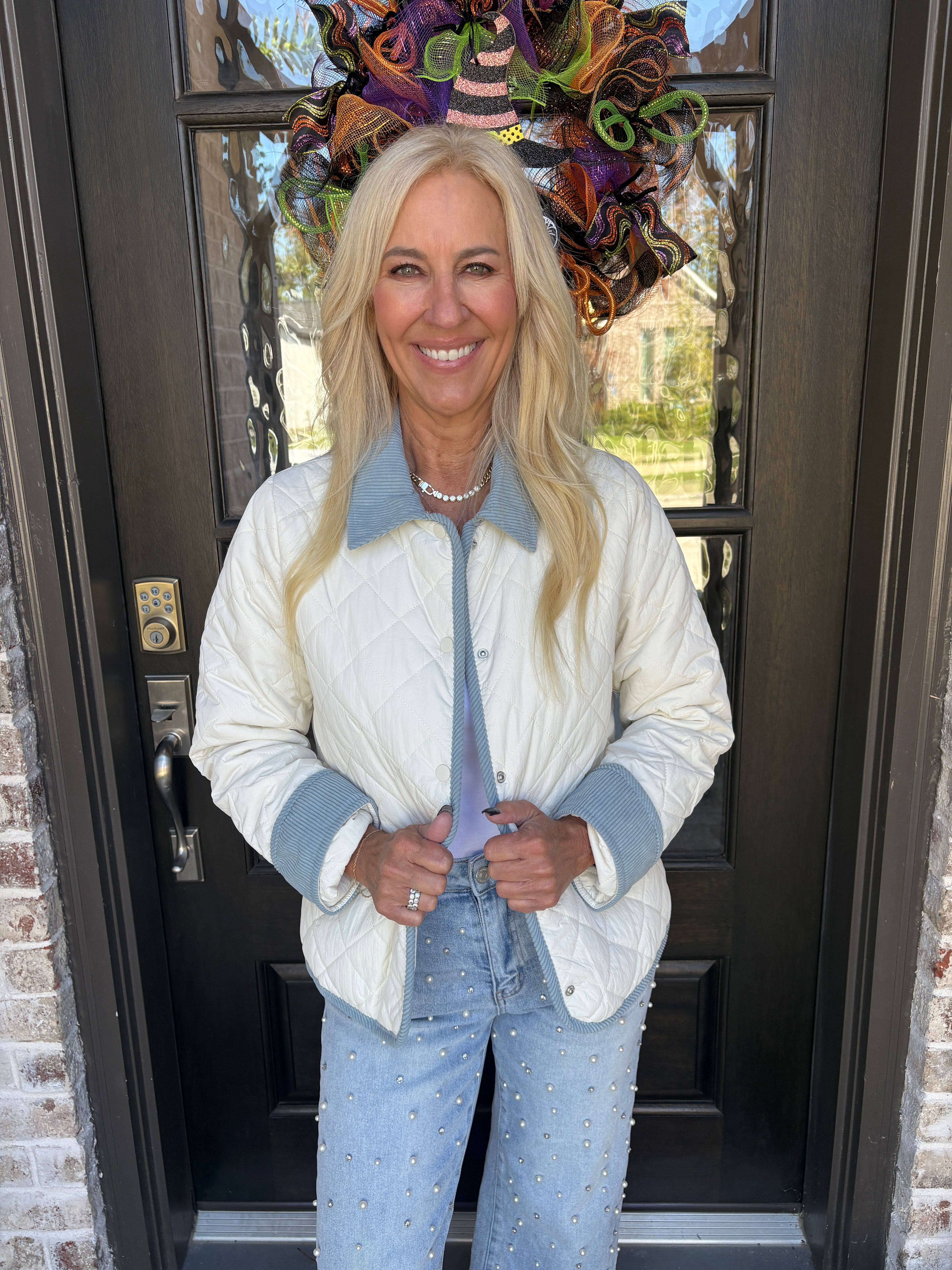 Cream Quilted Jacket