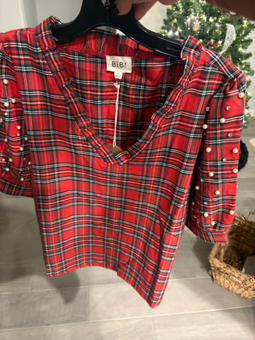Holiday Plaid Beaded Ruffles