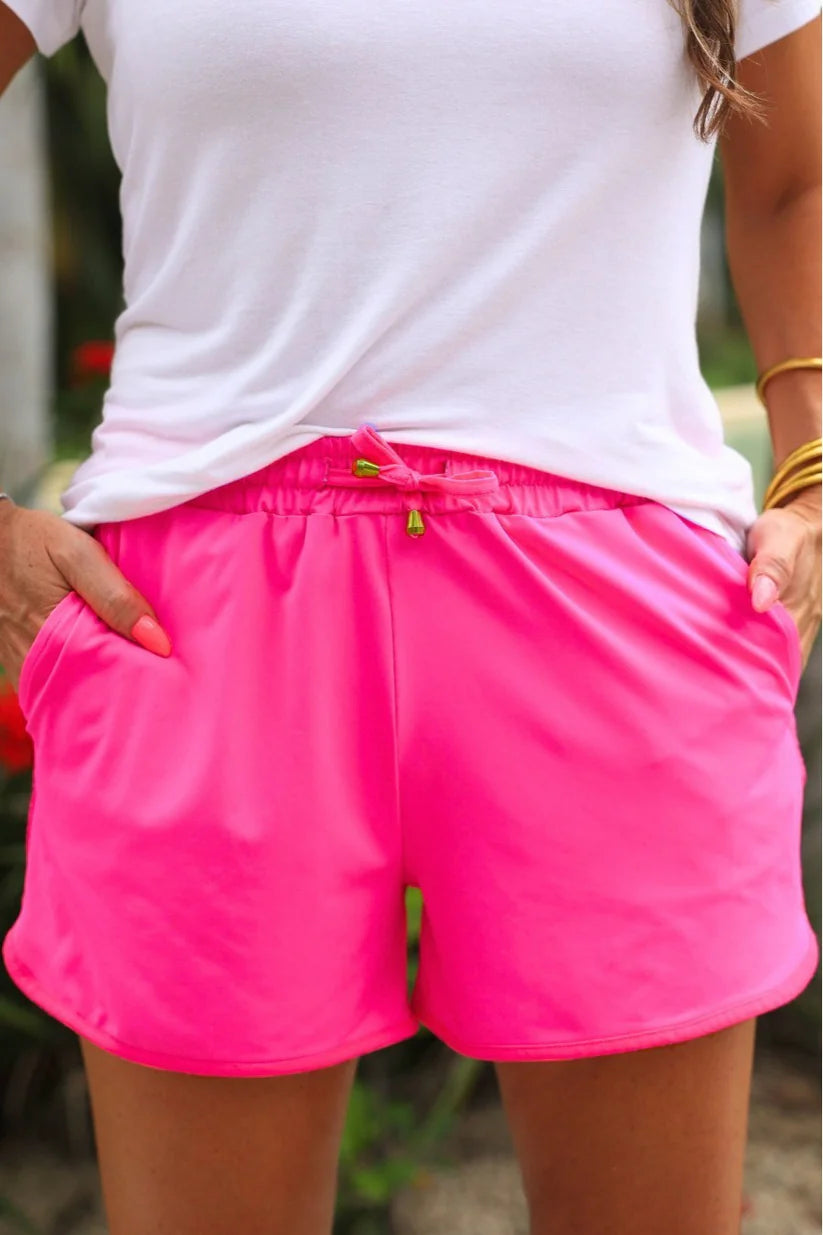 Solid Neon Pink Everyday Shorts