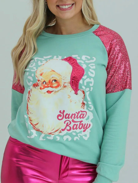 Santa Baby Mint Sweatshirt