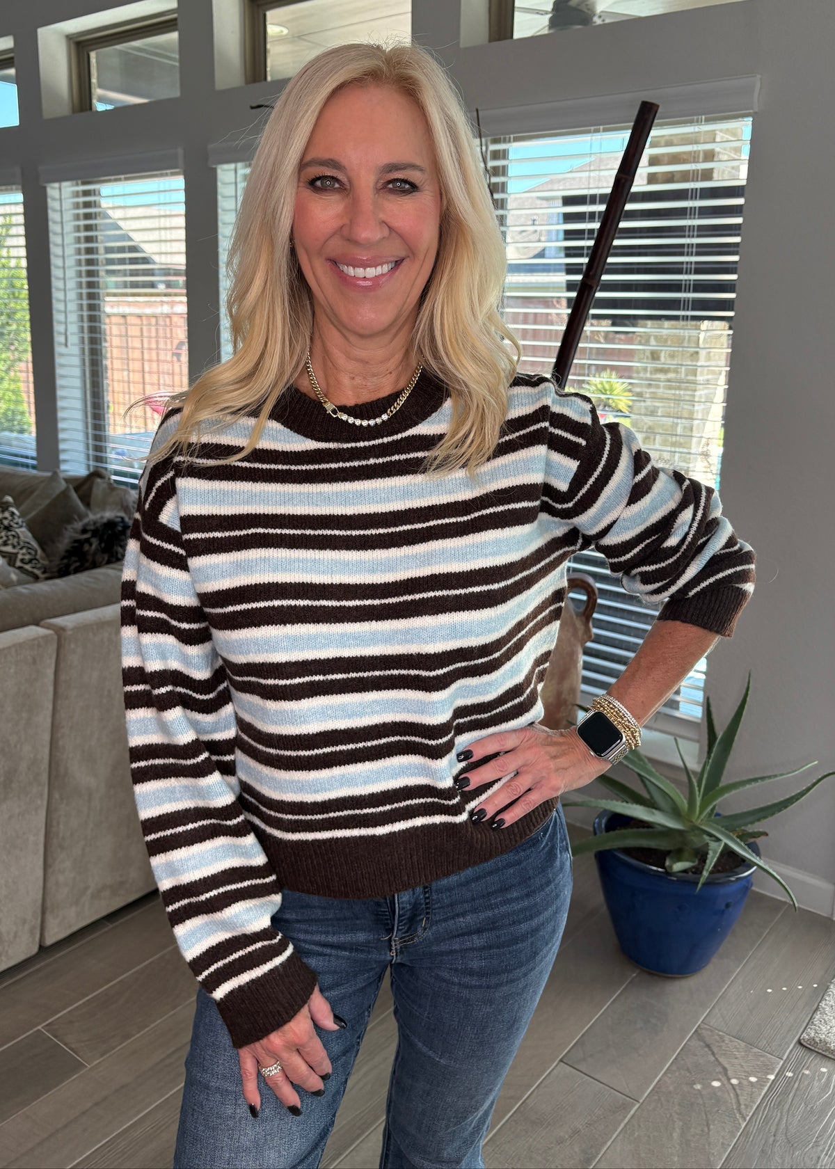 Mocha Sky Stripe Sweater