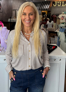 Striped Collared Button Down Shirt