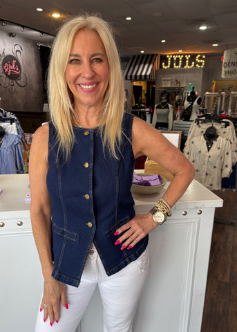 Denim Blazer Vest