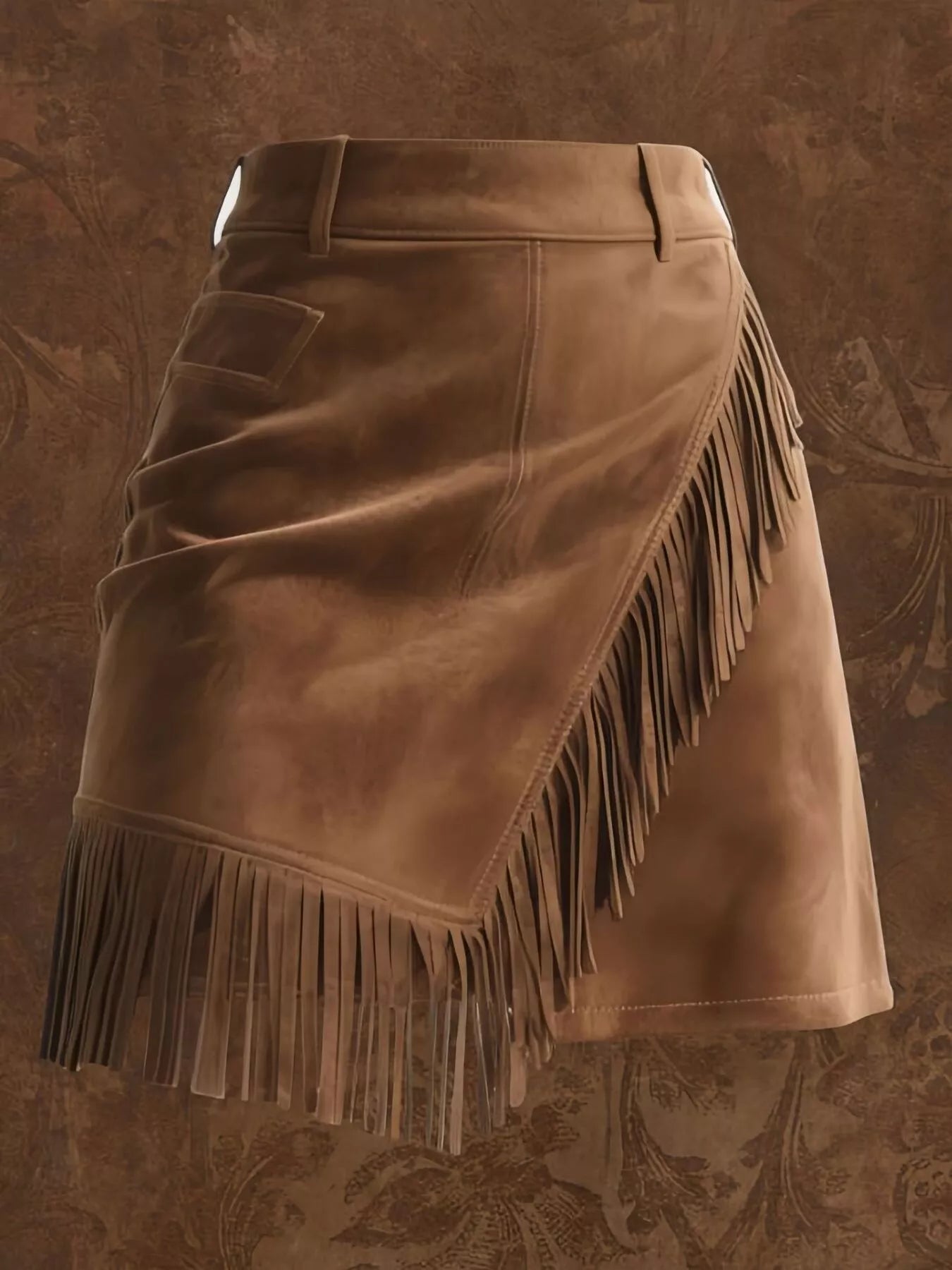 Fringe Suede Mini Skirt