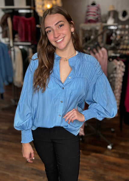 French Blue Button Down