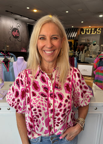 Pink Pattern Button up