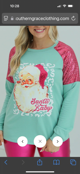 Santa Baby Mint Sweatshirt