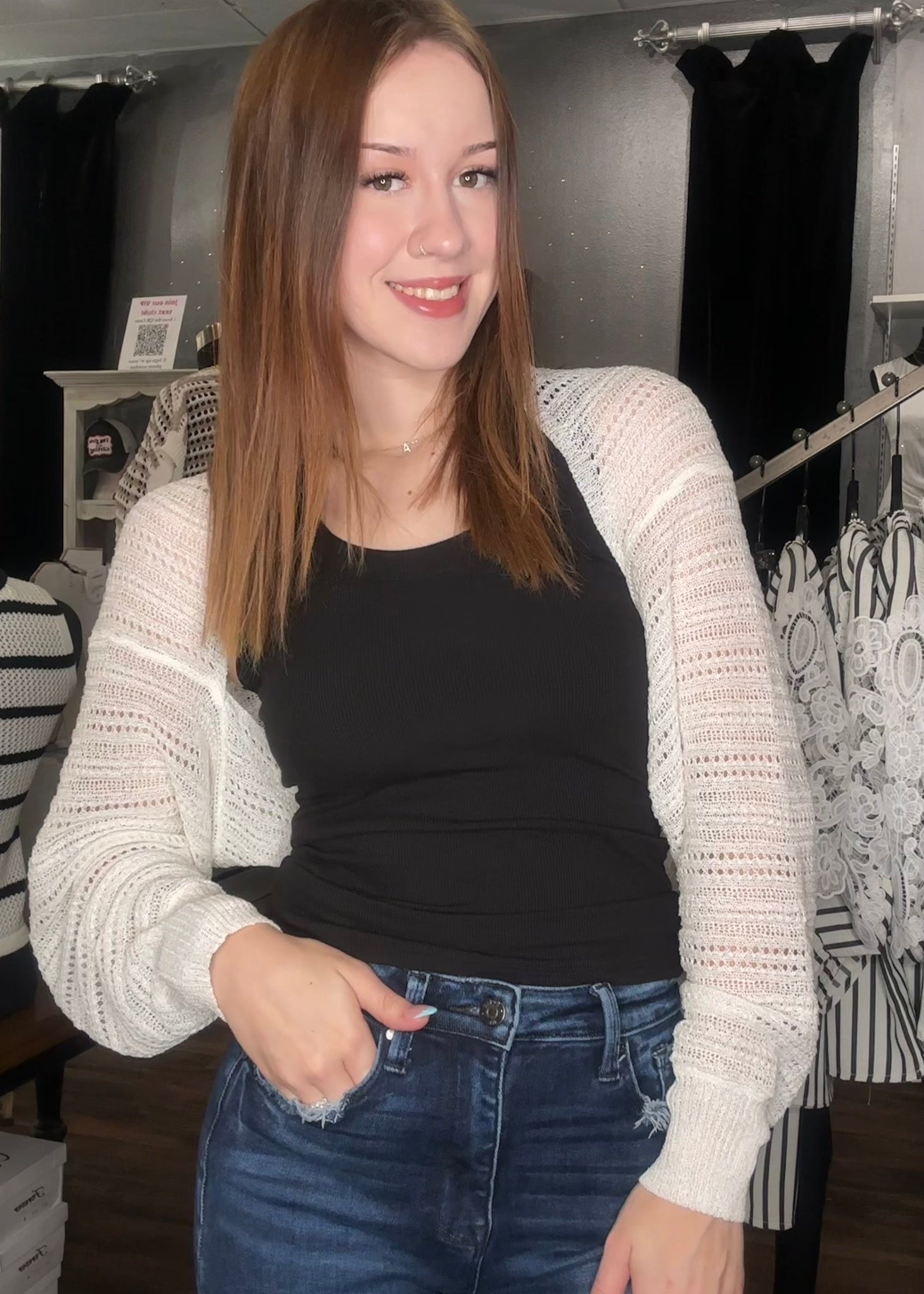 White Shimmer Shrug