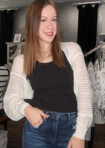 White Shimmer Shrug