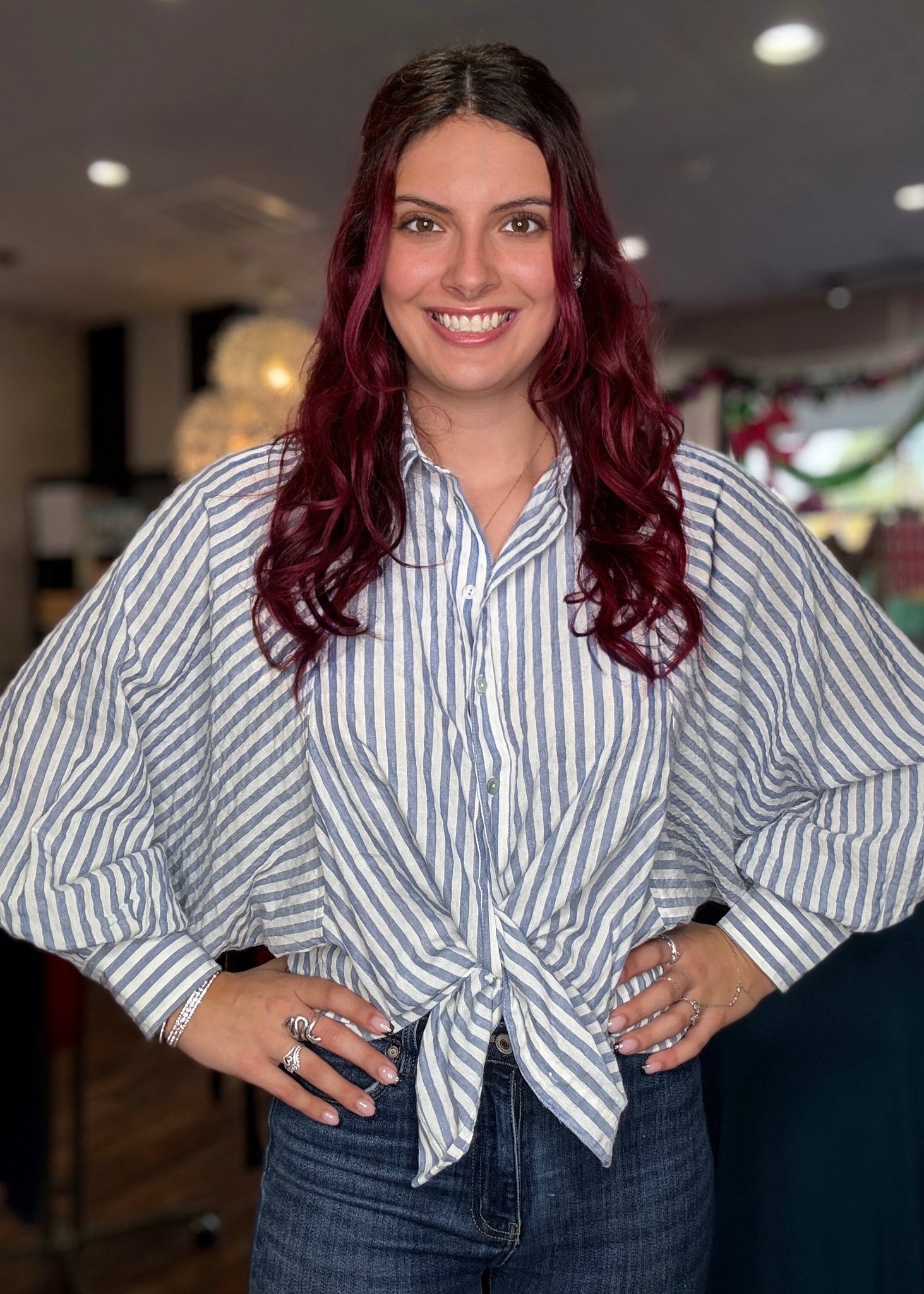 Blue Stripe Button Down