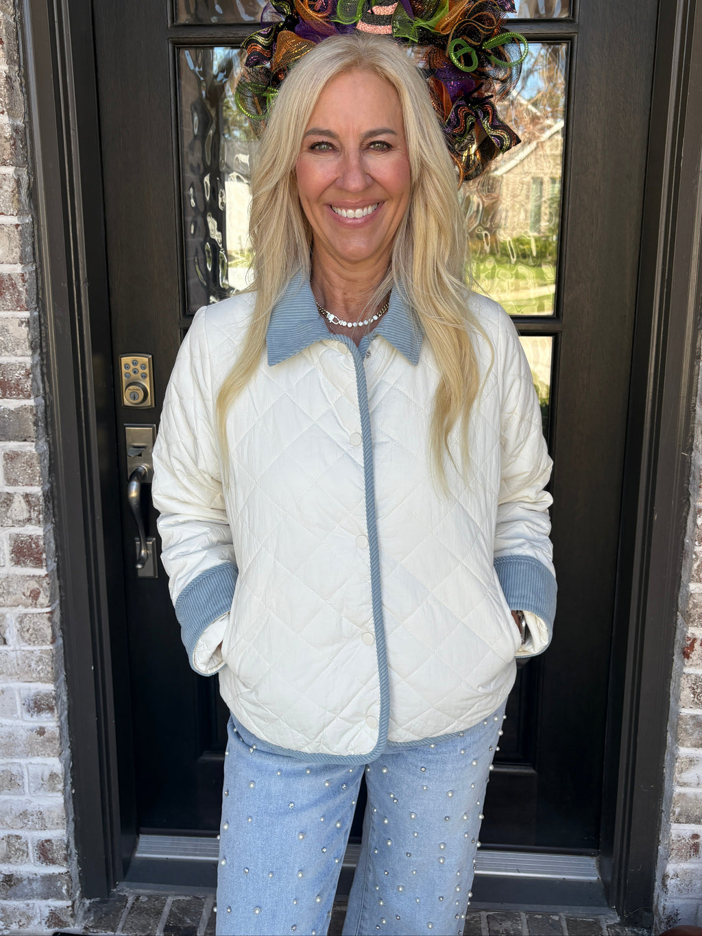 Cream Quilted Jacket