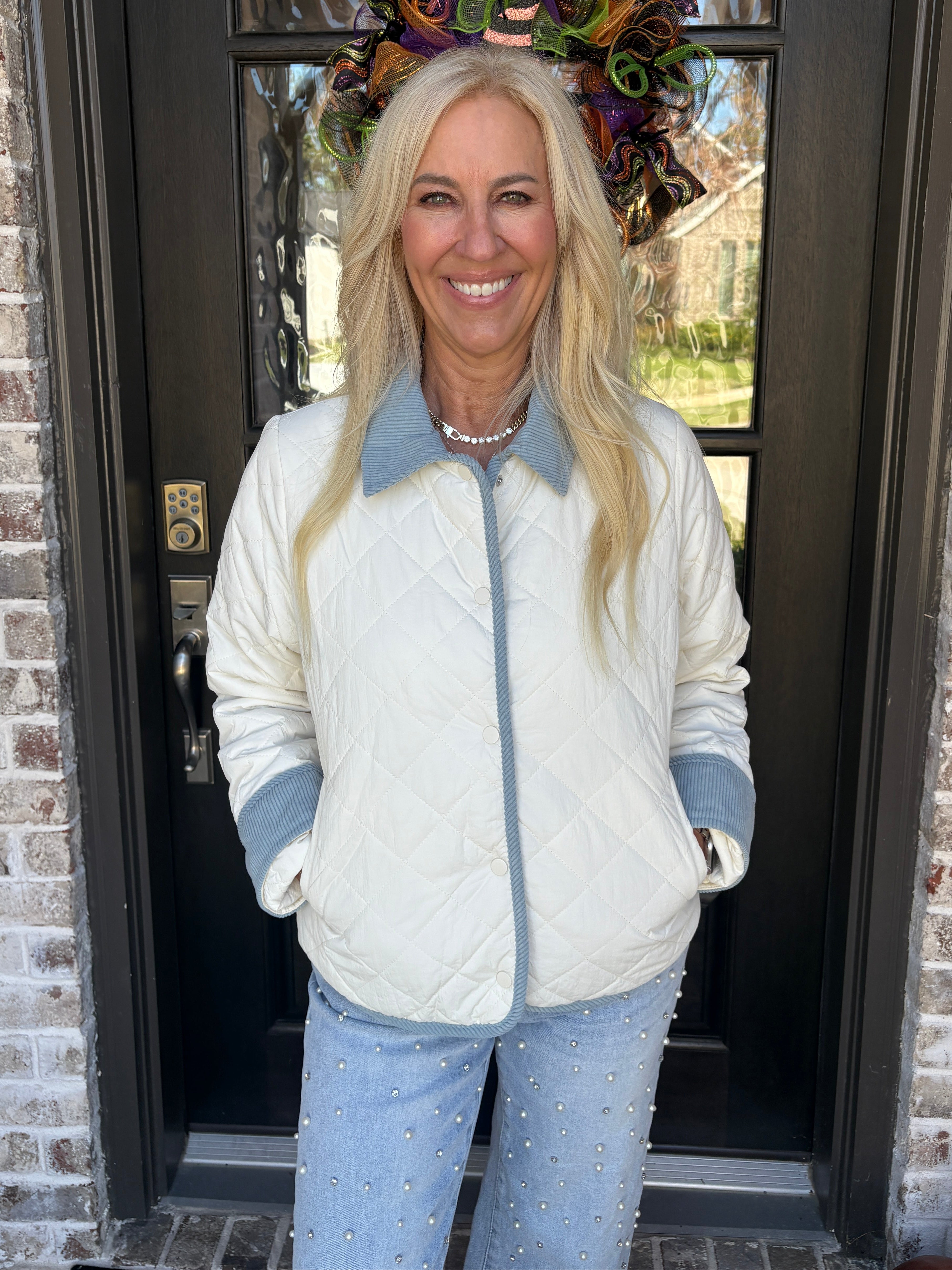 Cream Quilted Jacket