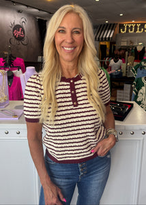 Burgundy Stripe Sweater