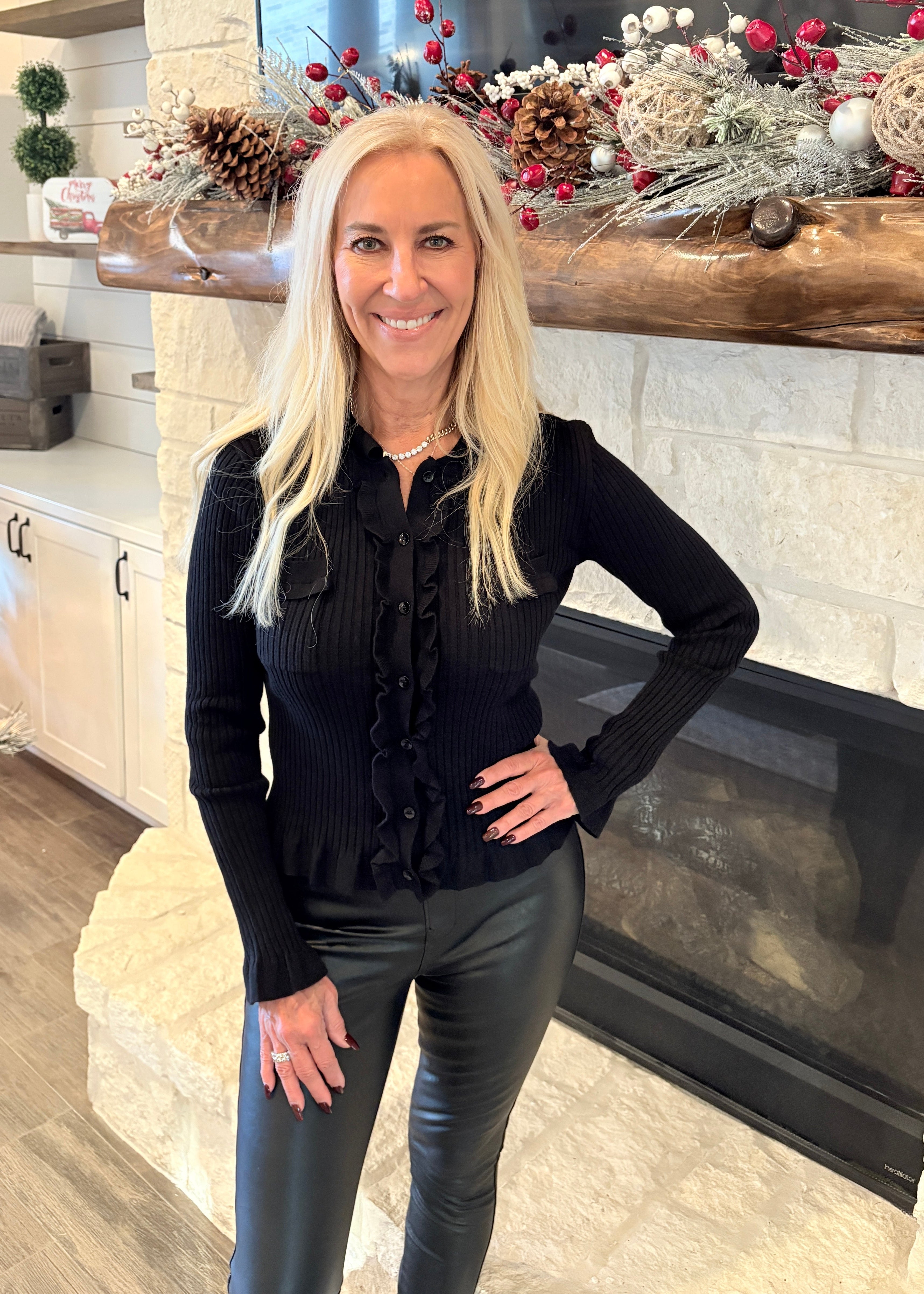 Ruffle scallop detail Cardigan