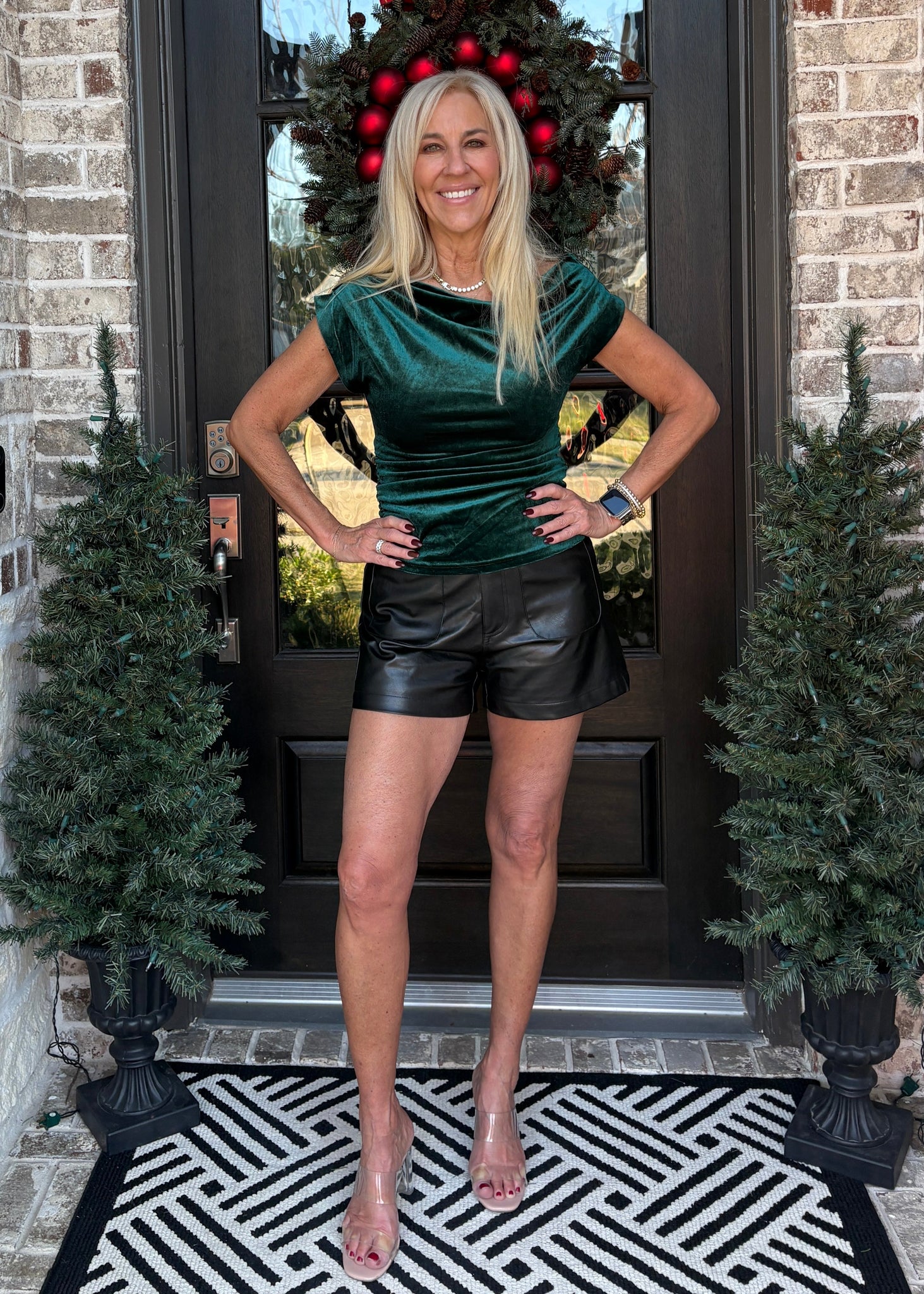 Hunter Green Velvet Asymmetrical