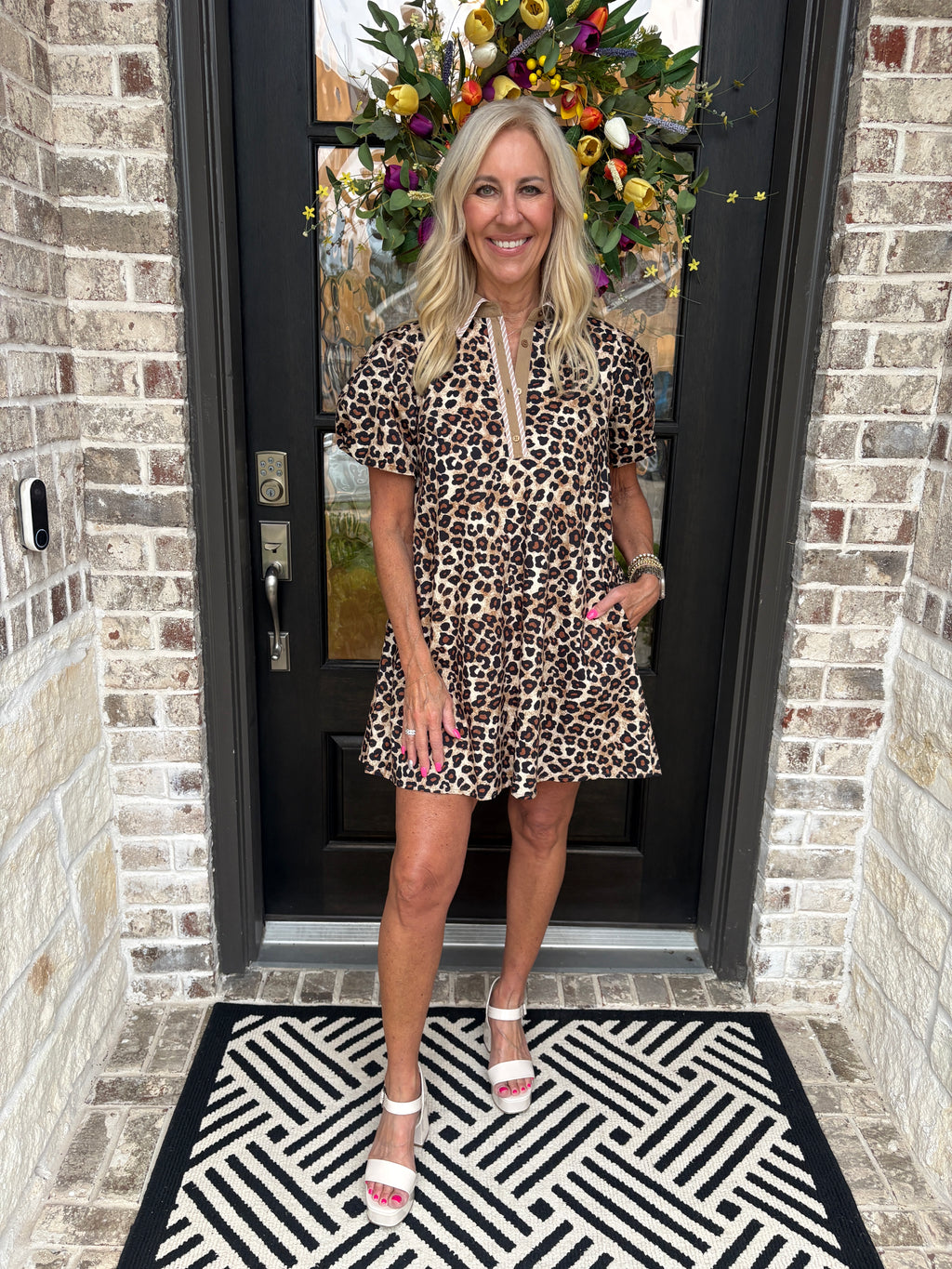 Leopard Mini Shirt Dress