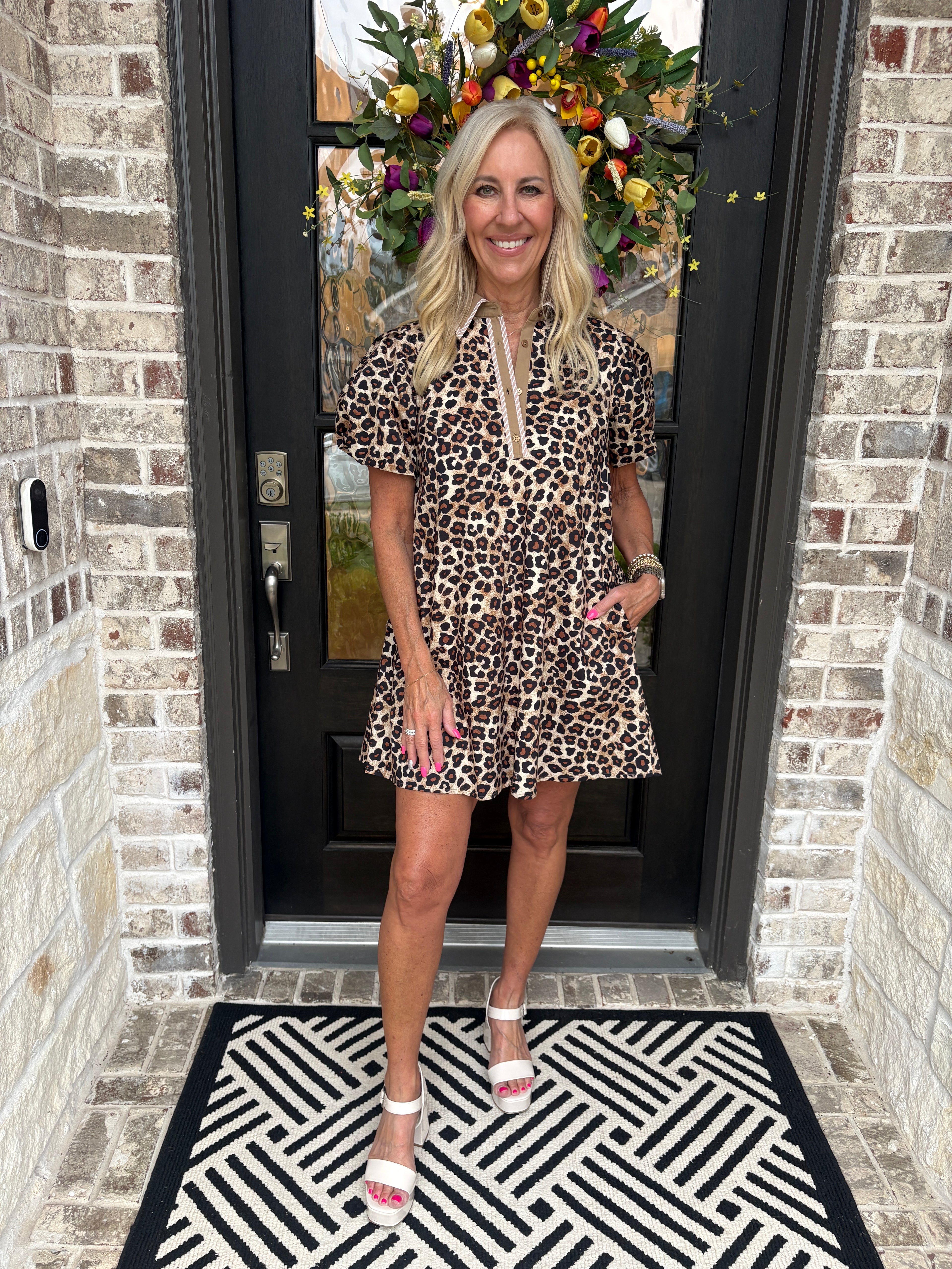 Leopard Mini Shirt Dress