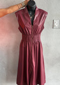 Maroon Faux Leather Maxi