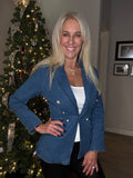 Mineral Washed Denim Blazer