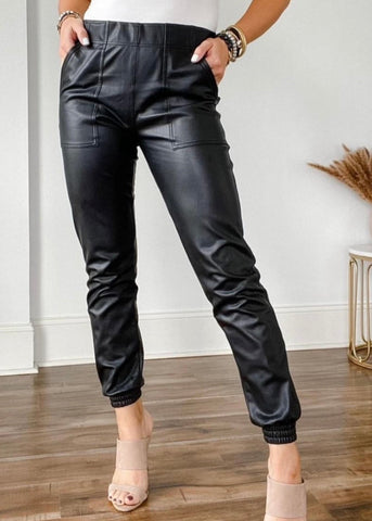 Walk the Runway Faux Leather Joggers