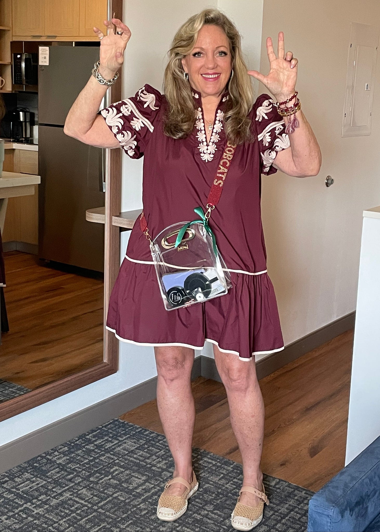 Wine Ruffle Dress