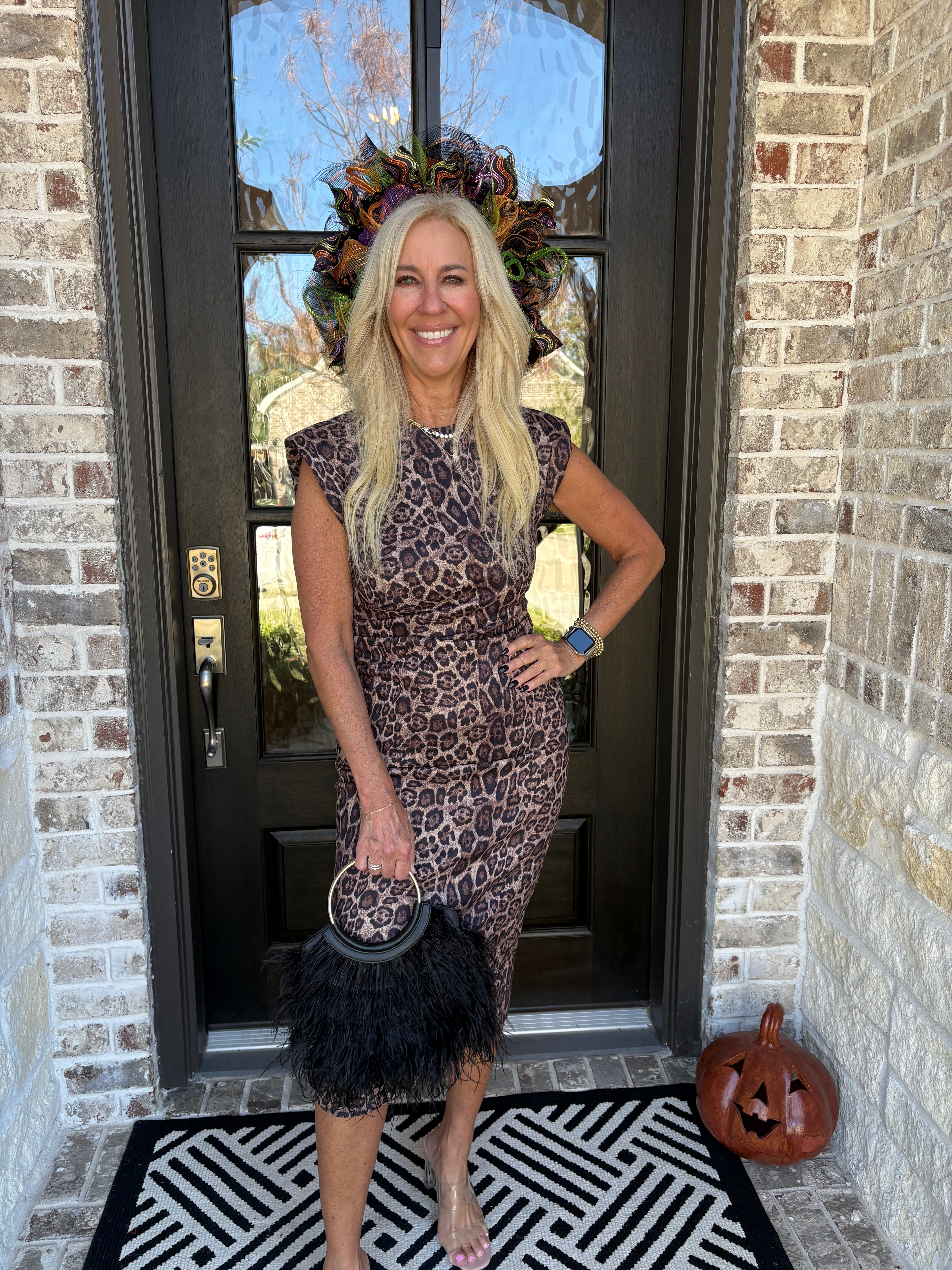 Animal Print Sleeveless Midi Dress