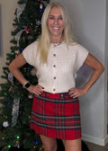 Red Plaid Christmas Skort