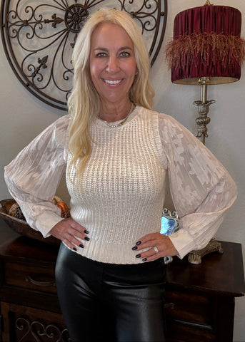 Vintage Blush Contrast Sweater