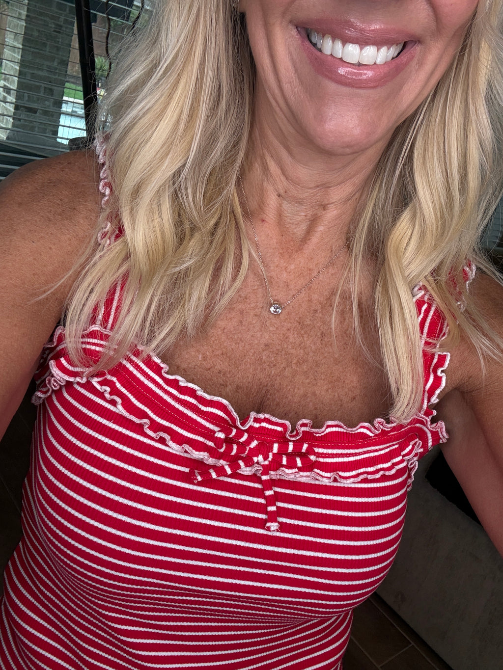 Cherry Red Striped Tank