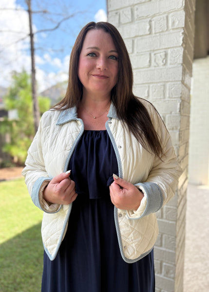 Cream Quilted Jacket