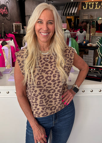 Leopard Sleeveless Sweater