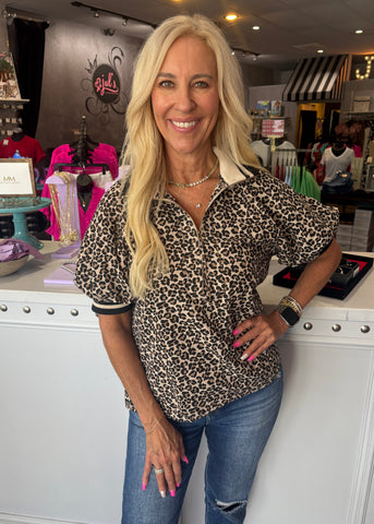 Leopard Zip Front