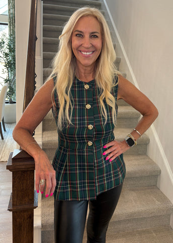 Green Plaid Vest