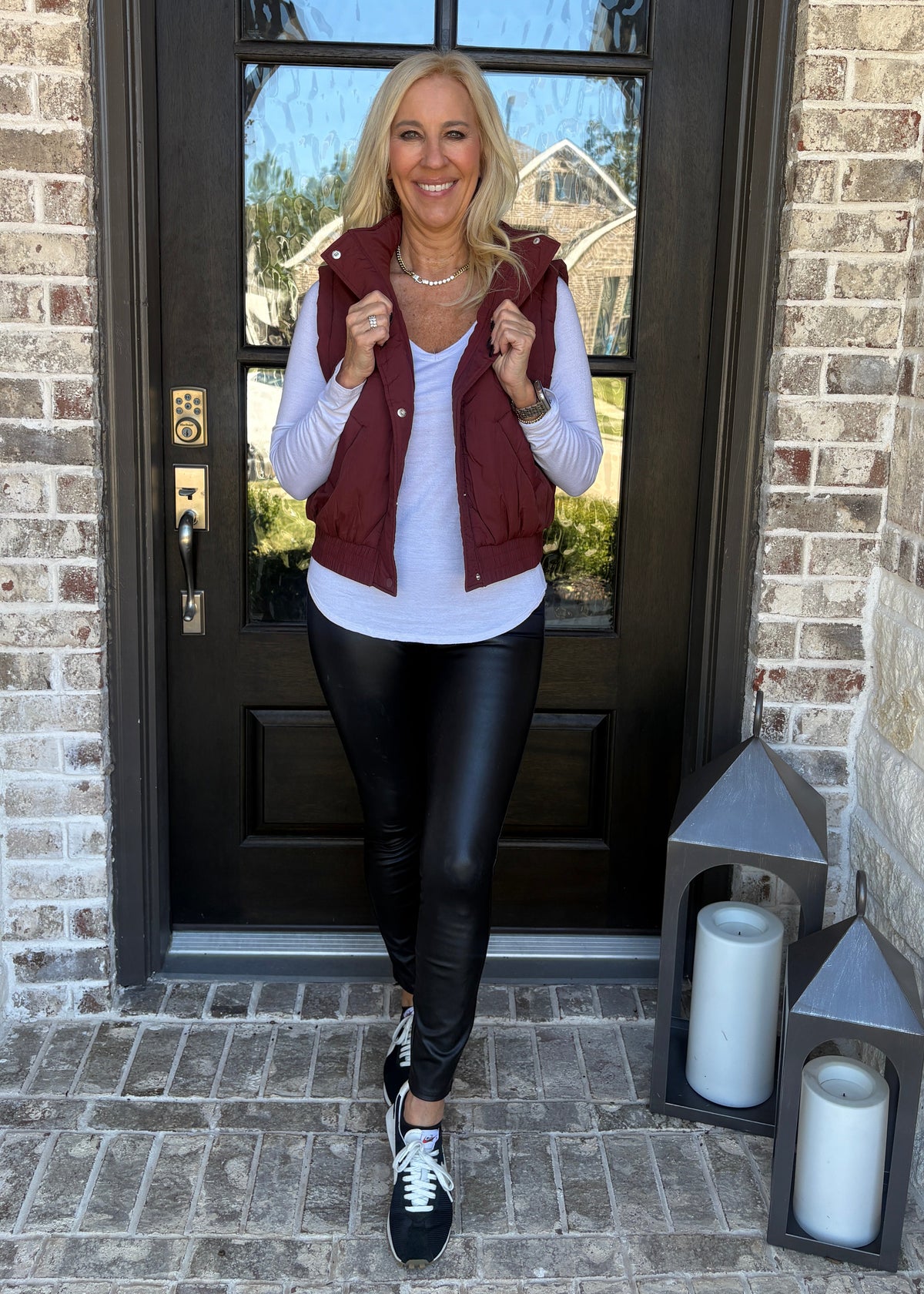 Maroon Snap Puffer Vest