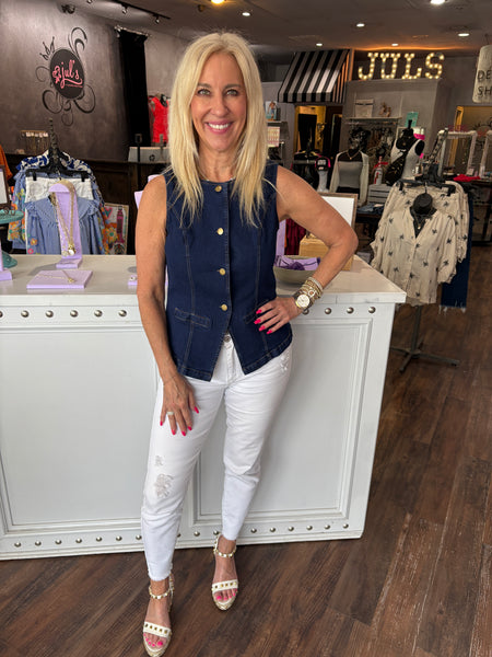 Denim Blazer Vest