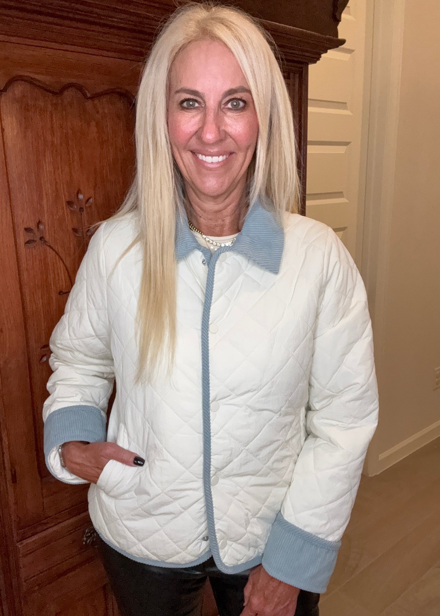 Cream Quilted Jacket