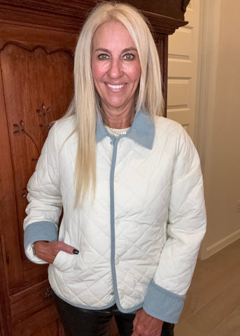 Cream Quilted Jacket
