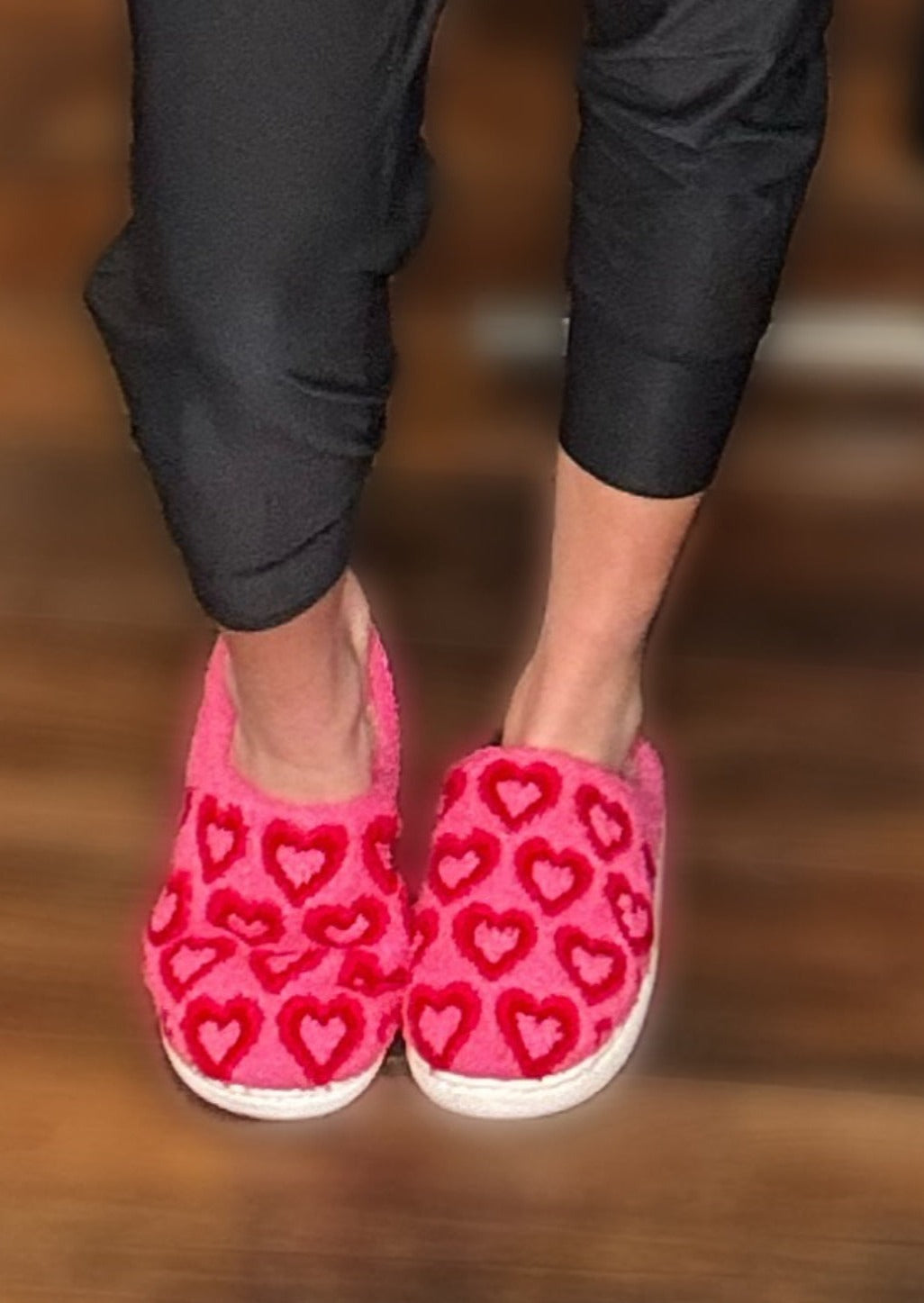 Pink Heart Slippers