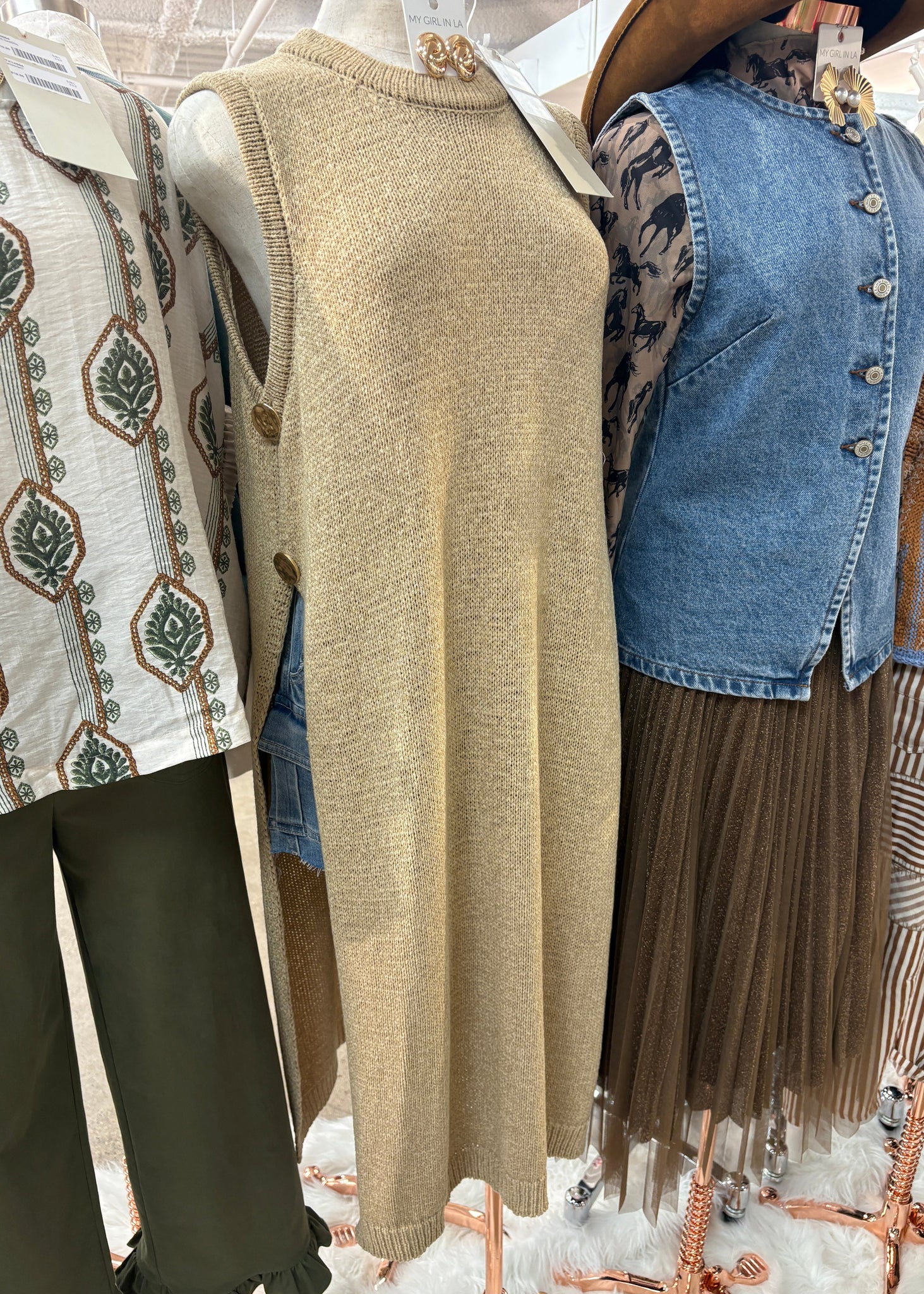 Oat Latte Open Longline Sweater