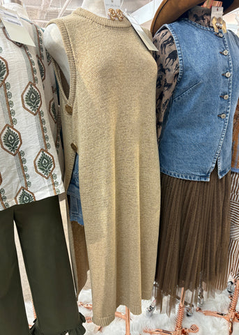Oat Latte Open Longline Sweater