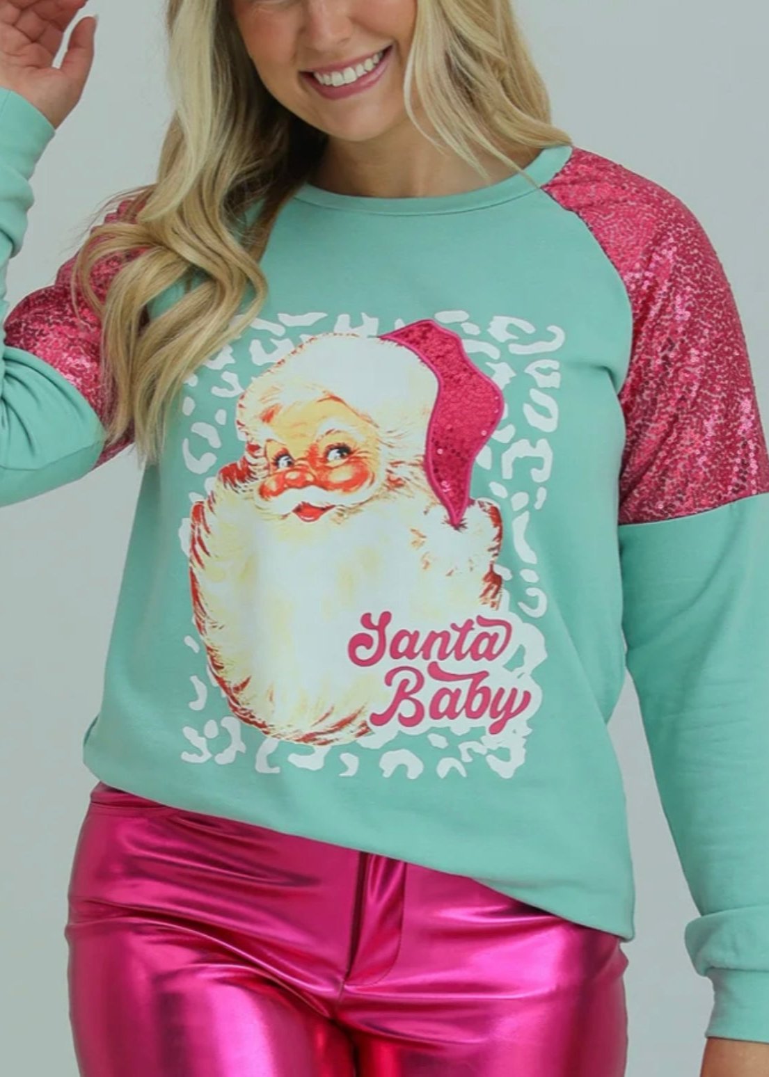 Santa Baby Mint Sweatshirt