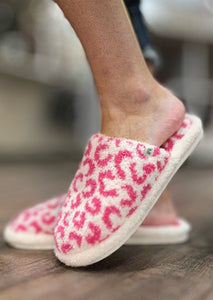 Leopard Print Plush Slippers