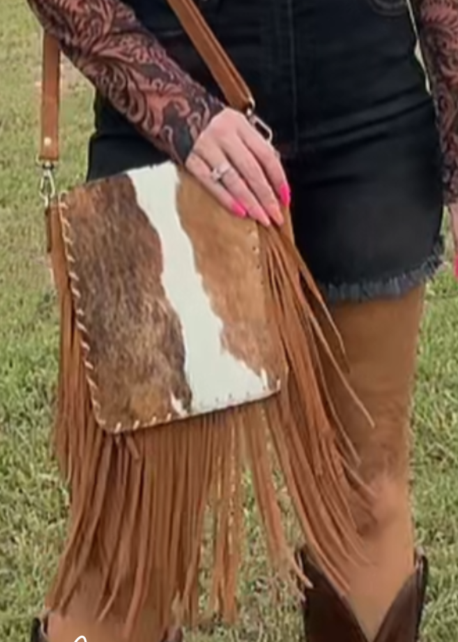 Bessie Cowhide Western Purse